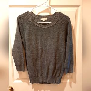 Madewell Gray 3/4 Sleeve Crew Neck Sweater size Medium